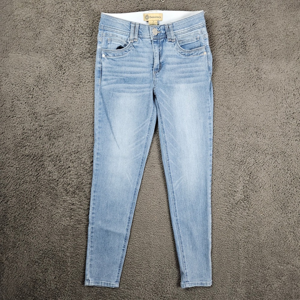 Democracy Ab Solution Light Wash Skinny Jeans Womens 2 Blue Denim